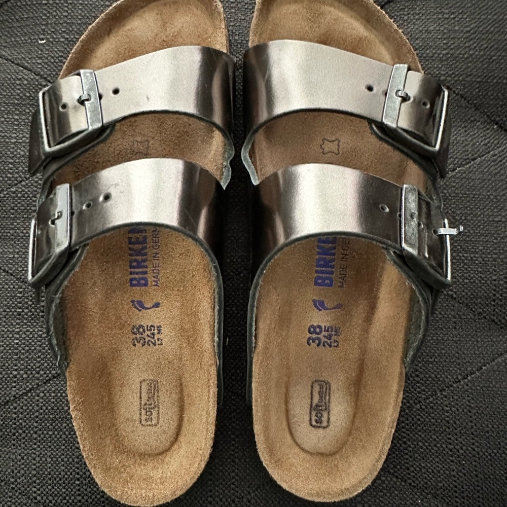 Birkenstock Metallic Anthracite Sandals